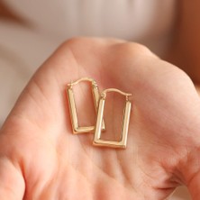 Sembol Gold Altın Halka Küpe Bomb Rectangle