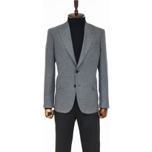 Wessi Desensiz Gri Slim Fit Spor Ceket