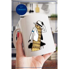 Truego Baskılı Kupa Bardak Seramik Mug - Pisa Kulesi Michael Jackson