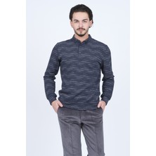 Raymons Erkek Desenli Polo Yaka Triko Sweat 6782273 Lacivert