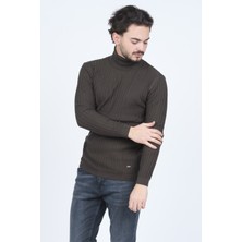 Raymons Erkek Fitilli Tam Balıkçı Triko Yün Kazak 67822887 Haki