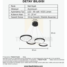 TT Aydınlatma TT025-SY Yılan Modeli Mat Siyah LED Avize