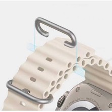 Kupa Apple Watch Ultra 49MM Kordon Delikli Ayarlanır Leke Tutmaz Şık Metal Toka Yumuşak Silikon Soft