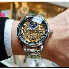 Sewor Aqklasic Erkek Kol Saati Kurmalı Otomatik Mekanizma Gümüş Metal Kasa 1 ATM Suya Dayanıklı