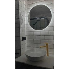 Toprak Dekor 90 cm Beyaz  Ledli Banyo Aynası Tuvalet Aynası
