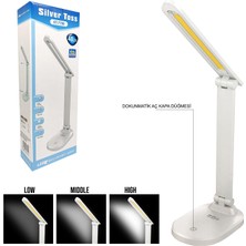 Masa Lambası Katlanabilir Şarjlı Pilli Dokunmatik Cob LED Silver Toss ST-7799