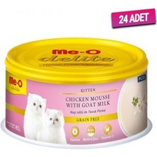 Me-O 24 Adet Delite Tahılsız Keçi Sütlü ve Tavuklu Yavru Kedi Konservesi 80 gr