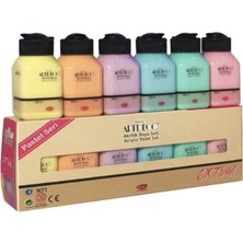 Artdeco Akrilik Boya Seti 6X75 ml Pastel Seri Akrilik Boya 6 Renk 75 ml Pastel Renkler