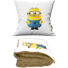 Caisya Home Minyonlar Desenli Opsiyonel Yastık Içinde Tv Battaniyesi 110 x 170 cm