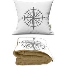 Caisya Home Pusula Desenli Opsiyonel Yastık Içinde Tv Battaniyesi 110 x 170 cm