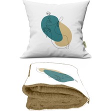 Caisya Home Modern Silüet Desenli Opsiyonel Battaniyeli Yastık Dekoratif Kırlent 38 x 38 cm
