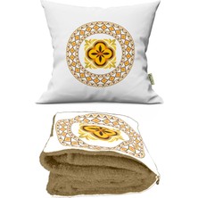 Caisya Home Etnik Motif Desenli Opsiyonel Battaniyeli Yastık Dekoratif Kırlent 38 x 38 cm