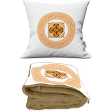 Caisya Home Etnik Motif Desenli Opsiyonel Battaniyeli Yastık Dekoratif Kırlent 38 x 38 cm