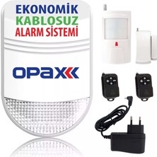 Opax Bgr-06 Ekonomik Alarm Sistemi (Siren+Pır+Manyetik Kontak+2 Adet Kumanda+Adaptör)