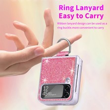 Qichengda Samsung Galaxy Z Flip 4 Işıltılı Toz Halka Tokası Cep Telefonu Kılıfları (Yurt Dışından)