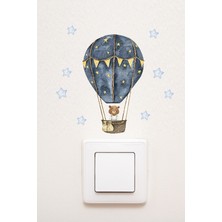 Kt Grup Ayıcıklı Uçan Balon ve Yıldızlar Dekoratif Priz Sticker