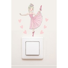 Kt Grup Pembe Balerin Dekoratif Priz Sticker