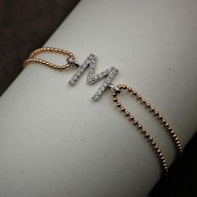 Diamine Altın Isim Bileklik Altın Harf Bileklik