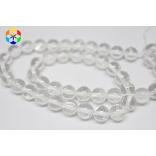 Yaşam Tohumu Kristal Kuvars Taşı Yarım Dizi 8mm (18CM Uzunluğundadır)