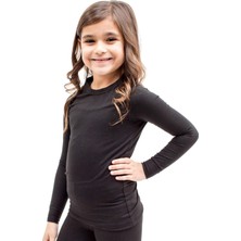 Tutku Kız Çocuk Termal Üst Siyah 11 - 13 Yaş Hızlı Kuruma Özellikli Nefes Alabilen Kumaş