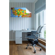Epazzar Renkli Türkiye Haritası Manyetik Stickerı 118 Cm*56 cm Yapıştırıcı Gerektirmeyen Duvar Stickerı