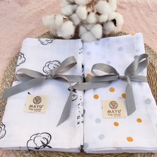 Mayu Baby Collection 2 Adet Müslin Çok Amaçlı Örtü Bebek Battaniyesi 80 x 100 Ebadında