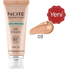 Note Anti-Blemish BB Cream 03 Akneye Yatkın Ciltler SPF 15 BB Krem