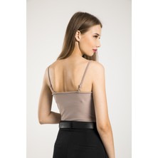 Taş Degaje Yaka Askılı Bodysuit