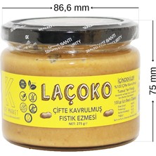 Laçoko Şekersiz Katkısız Glutensiz Çifte Kavrulmuş Yer Fıstığı Ezmesi 275 gr