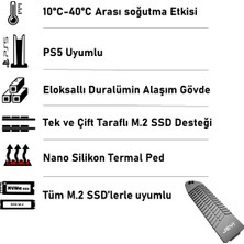 JEYI For PS5 M.2 SSD Alüminyum Soğutucu Heatsink