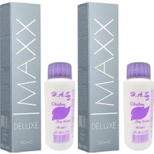 H.A.SS Oksidan 60 Ml.+ Maxx Deluxe Saç Boyası Siyah 1/0 60 Ml. (2'şer Adet)