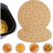 Epazzar Air Fryer Fritöz Pişirme Kağıdı Yuvarlak Delikli Tek Kullanımlık Kağıt  200 Adet