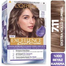 L'Oréal Paris Excellence Cool Creme 7.11 Ekstra Küllü Kumral Saç Boyası 3'lü Set