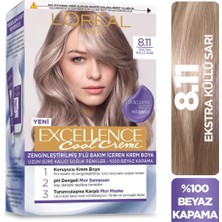 Excellence Cool Creme 8.11 Ekstra Küllü Sarı Saç Boyası 3'lü Set