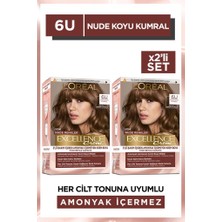 L'Oréal Paris Excellence Creme 6u Nude Koyu Kumral Saç Boyası 2'li Set