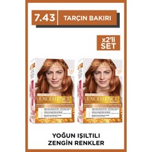 L'Oréal Paris Excellence Intense 7.43 Tarçın Bakır Saç Boyası 2'li Set