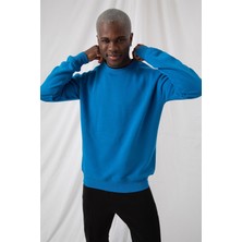 Gothamvibes Erkek Vibe Oversize Mavi Sweatshirt