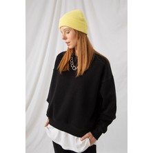 Gothamvibes Kadın Vibe Oversize Siyah Sweatshirt