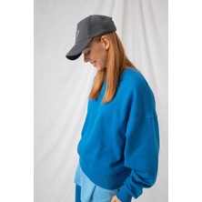 Gothamvibes Kadın Vibe Oversize Mavi Sweatshirt