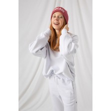 Gothamvibes Kadın Vibe Oversize Beyaz Sweatshirt
