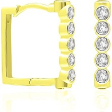 Adal Silver Kadın Gümüş Sıralı Zirkon Taşlı Küpe