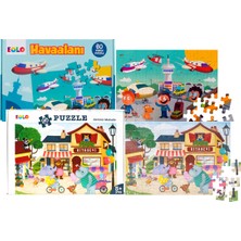 Eolo +4 Yaş Sevimli Mahalle ve Havaalanı 2’li Puzzle Set (Eolo)