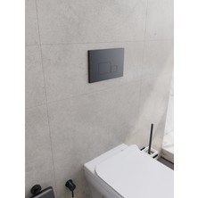 Aqua Bagno Basic Gömme Rezervuar (Tuğla Tipi Mat Siyah Kapak Set 2 Parça)