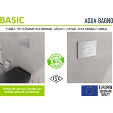 Aqua Bagno Basic Gömme Rezervuar (Tuğla Tipi Mat Krom Kapak Set 2 Parça)