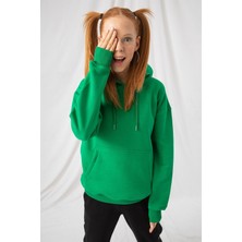 Gothamvibes Kadın Stay Oversize Zümrüt Yeşili Hoodie Sweatshirt