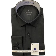 Torivalli Collection Dar Kesim Mevsimlik Düz Renk Erkek Gömlek