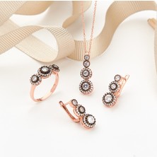 Siset Gümüş 925 Ayar Tria( Üç Taşlı) Elmas Montür Gümüş Üçlü Set