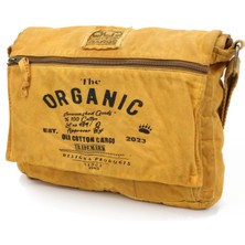 Old Cotton Cargo Old Cotton 8128 Salaş Kanvas Hardal Omuz Postacı Laptop Okul Seyahat Günlük Vintage Pamuk Çanta