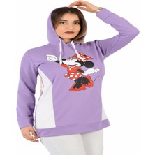Flower Kadın Kapüşonlu Baskılı Sweatshirt