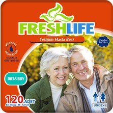 4'lü Freshlife Medium Yetişkin Hasta Bezi 30X4 (120 Adet)